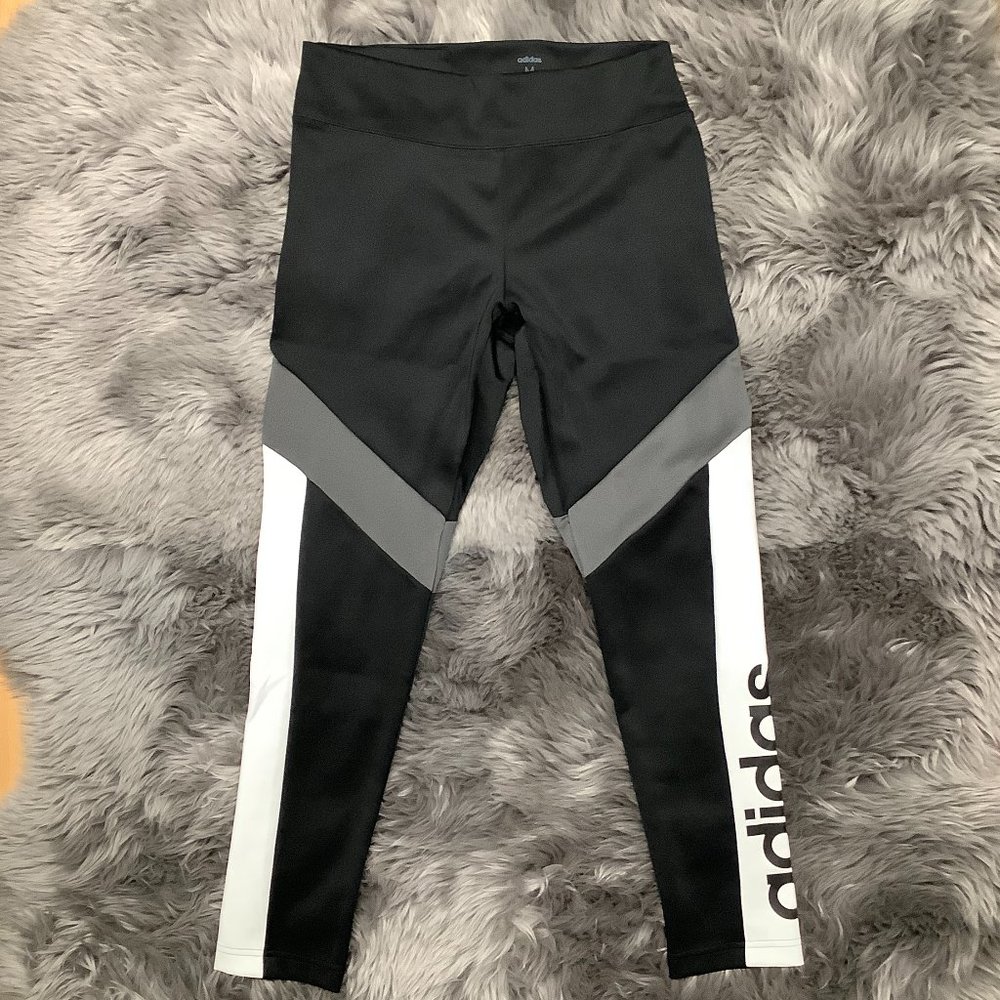 Adidas Women's Black & Grey 7/8 Length Leggings / Various Sizes - Picture 1 of 4